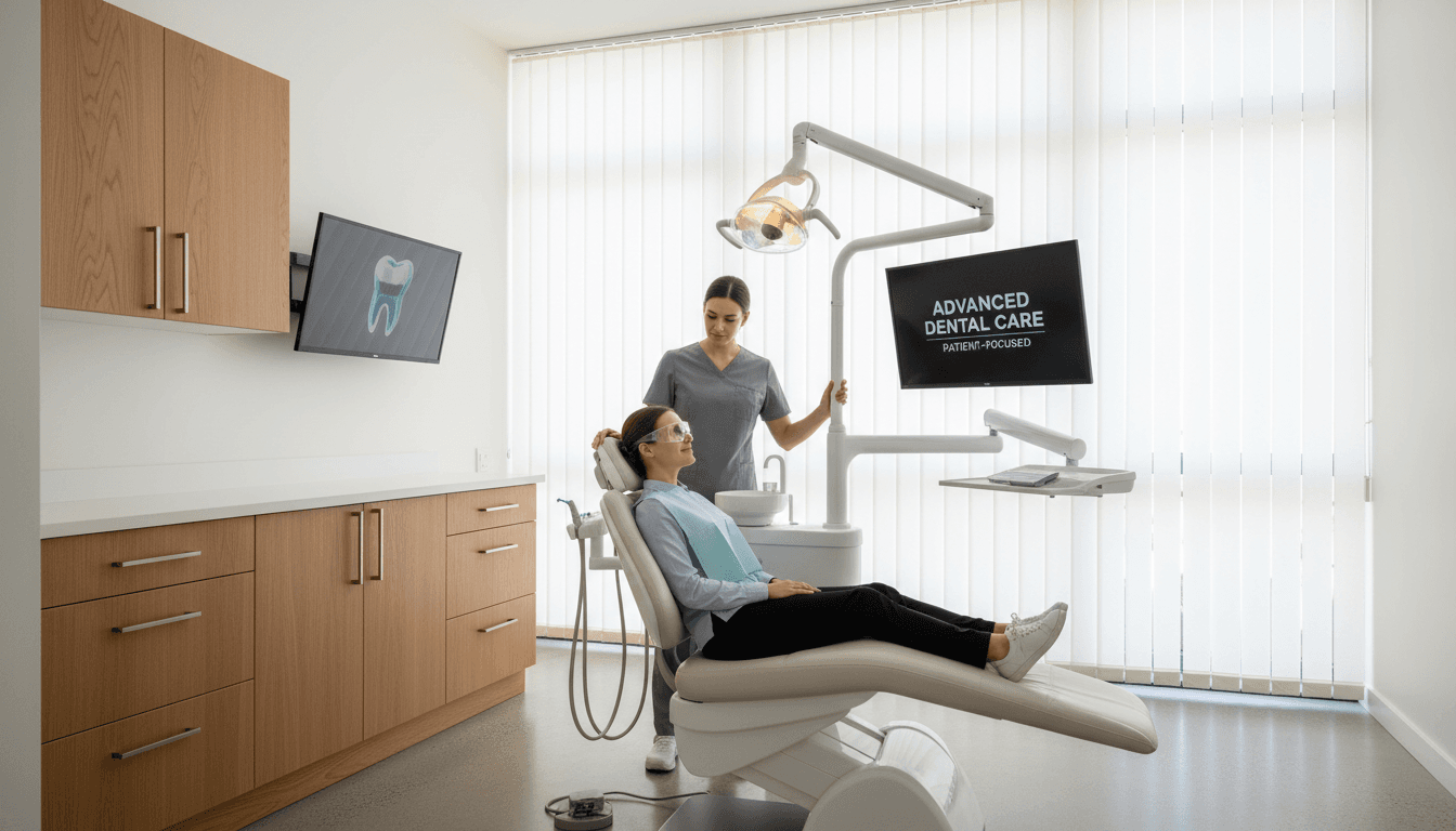 Dental professional with patient